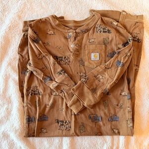 EUC Carhartt “Farm Life” Henley-style Jumpsuit - Toddler
